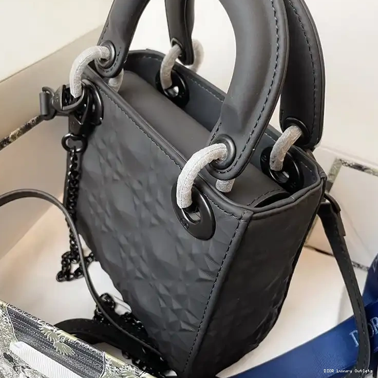 Cheap Ultramatte Cannage Black Mini Calfskin Bag Lady Dior Frosted 0509 Luxury